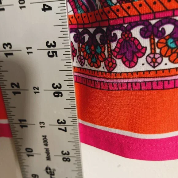 Laundry by Shelli Segal Paisley Print V-Neck Shift Dress Size Large Mod, Vibrant - Picture 14 of 16